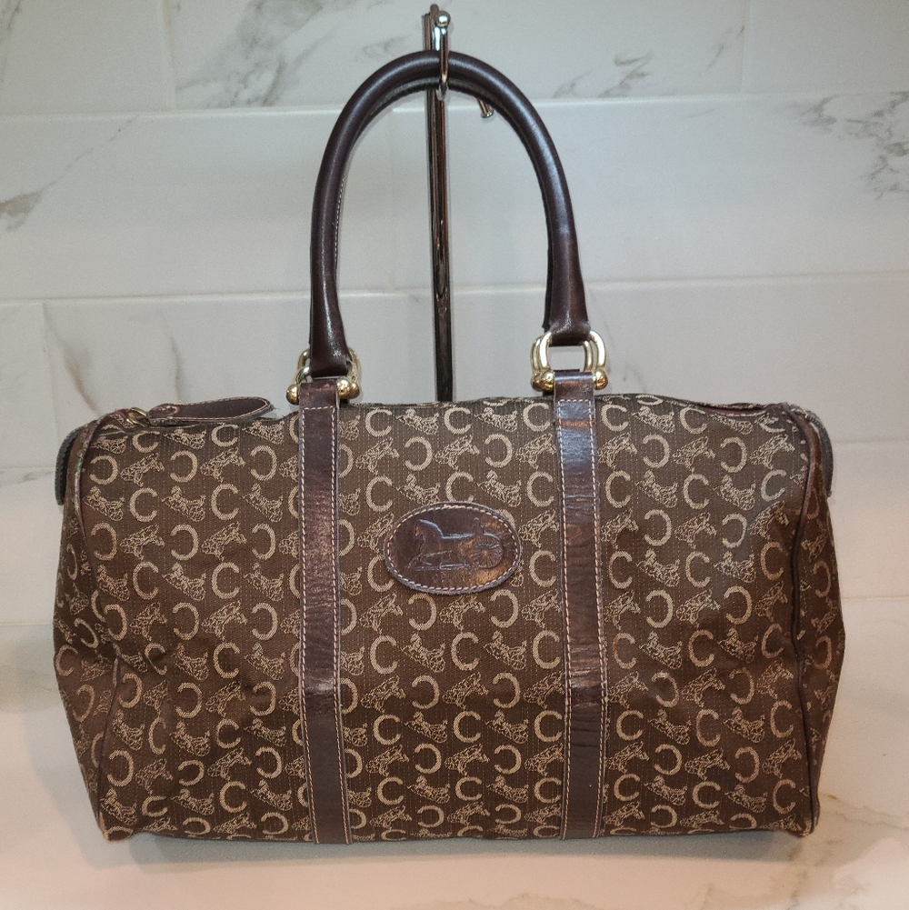 Celine Vintage Boston Bag Macadam Sulky C Bag Made In Italy